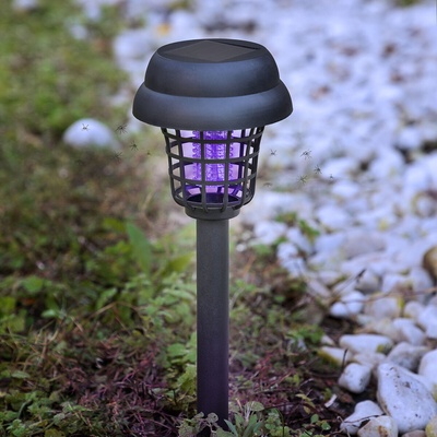 InnovaGoods Garlam Solar Mosquito Killer Garden Lamp - 2-in-1 UV Light & LED Outdoor Mosquito Zapper 800V