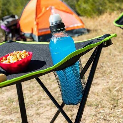Cafolby Folding Camping Table with Cover - Ultra-Lightweight 48x48cm Textile Table