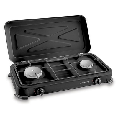 Kemper Professional 2-Burner Gas Camping Stove 57x30x65cm - Heavy Duty Outdoor Cooker
