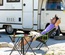 Cafolby Folding Camping Table with Cover - Ultra-Lightweight 48x48cm Textile Table