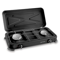 Kemper Professional 2-Burner Gas Camping Stove 57x30x65cm - Heavy Duty Outdoor Cooker