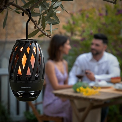 Spekkle InnovaGoods 3-in-1 Wireless Flame Effect Speaker - Bluetooth 5.0 with 24 LED Tiki Torch Design - Perfect for Outdoor Parties & Home Ambiance