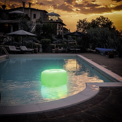 InnovaGoods Pulight - LED Inflatable Ottoman with Remote Control & RGB Lighting (Ø50cm)