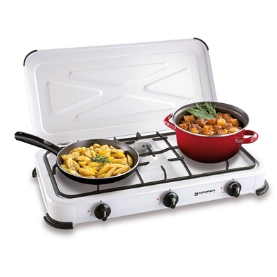 Kemper Xtra Smart Portable Gas Stove 1100W - Stainless Steel Camping Cooker