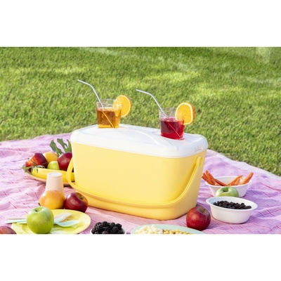 InnovaGoods 15L Portable Hard Cooler Box - Retro Style with Multifunctional Lid