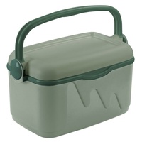 Curver Passive Cooler Box 261196 - 10L Green Insulated Ice Box with Handle for Camping & Picnics